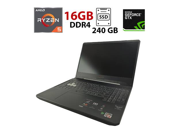 Ноутбук Asus TUF Gaming FX505DV/ 15.6' (1920x1080) IPS/ Ryzen 5 3550H/ 16GB RAM/ 240GB SSD/ GTX 1650 4GB