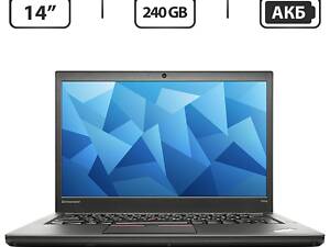 Ноутбук б-клас Lenovo ThinkPad T450s/ 14' (1600x900)/ i5-5300U/ 12GB RAM/ 240GB SSD/ HD 5500/ Два АКБ