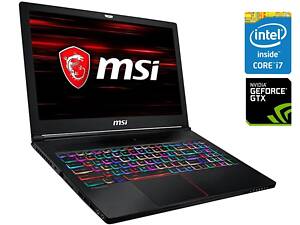 Ноутбук MSI MegaBook GS63 Stealth 8RE/ 15.6' (1920x1080) IPS/ i7-8750H/ 16GB RAM/ 240GB SSD/ GTX 1060 6GB