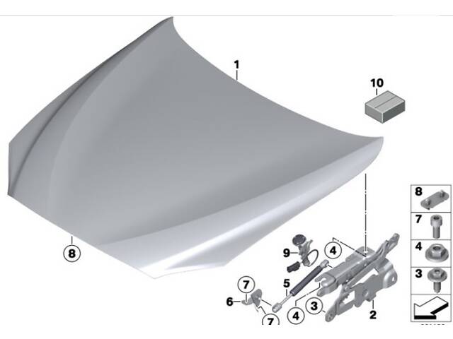 НОВА кришка капота двигуна BMW F06 F12 F13 OE