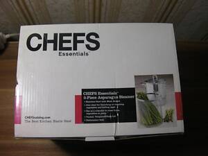 Нова Пароварка для Спаржі / Овочів / М'яса / Риби CHEFS Essentials 26219 Нержавіюча Сталь для Всіх Видів Плит з США