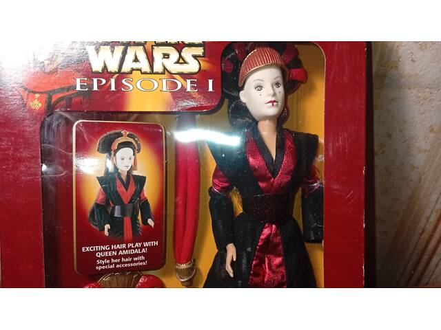 НОВАЯ Редкая Коллекционная Кукла Hasbro 1998 Star Wars Ultimate Hair Queen Amidala Серия 'Queen Amidala' 61778 из США - Фото 10