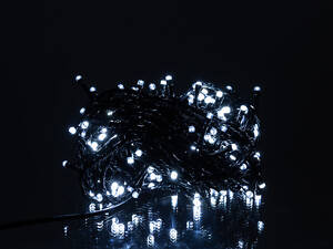 Новорічна гірлянда кімнатна нитка 14 м 160 LED кімнатна гірлянда чорний провід Біле світло W160LED16MBW