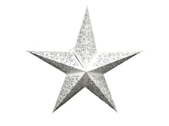 Декор новогодний подвесной Звезда 60см белый зеленый золотой красный синий