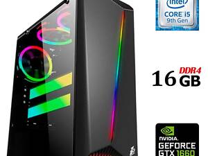 Новый ПК Dtop Gaming i596 Tower/ i5-9400F/ 16GB RAM/ 480GB SSD/ GeForce GTX 1660 Super 6GB