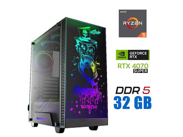 Новий ігровий ПК Tower/ Ryzen 5 7500F/ 32GB RAM/ 1000GB SSD/ GeForce RTX 4070 SUPER 12GB