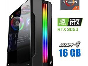 Новий ігровий ПК Tower/ Ryzen 5 3600/ 16GB RAM/ 480GB SSD/ GeForce RTX 3050 8GB