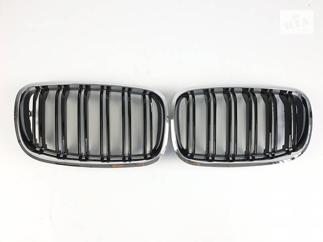 Ноздри на BMW X6 E71 2008-2014 год Черные Глянцевые Хром Рамка ( Двойные M-Look )