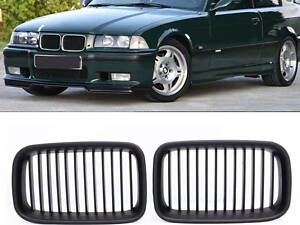 Ноздри решетки радиатора BMW 3 E36 1992-1996 решетки черный глянец БМВ Е36 одинарные