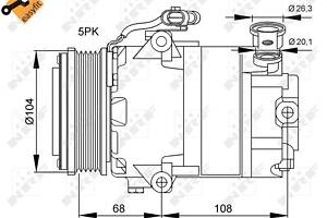 NRF 32082 Компресор кондиціонера Opel Astra G1.6/1.8 16V 98-05