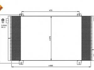 NRF 350030. Радіатор кондиціонера Master/Movano II 1.9dCi/2.8dTi 98-
