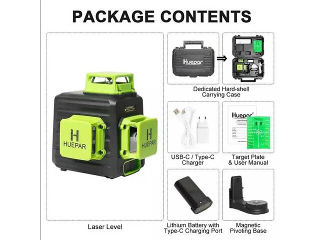 Рівень Huepar B03CG Ultimate 2025 3D 360 Osram (2860644385) - Фото 6