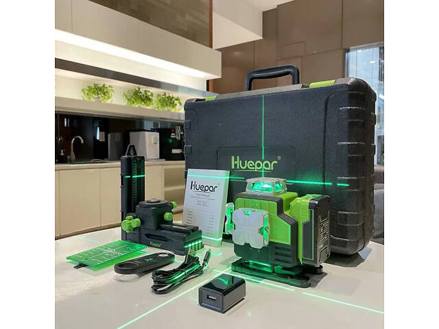 Рівень Huepar P04CG 4D 16 ліній Зелений промінь (2860621782) - Фото 9