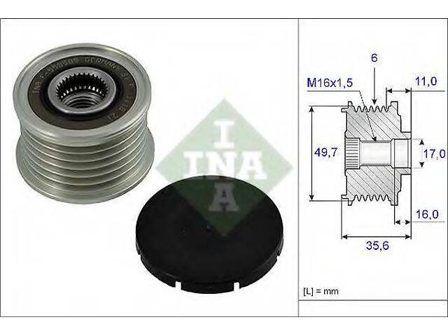 Обгінна муфта генератора INA 535001610 на MERCEDES-BENZ C-CLASS T-Model (S203) - Фото 1