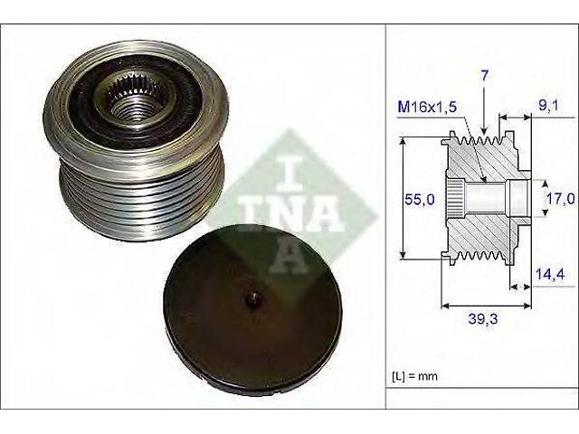 Обгінна муфта генератора INA 535014210 на HYUNDAI VERACRUZ - Фото 1