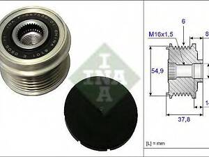 Обгонная муфта генератора INA 535021710 на HYUNDAI SANTA FÉ II (CM)