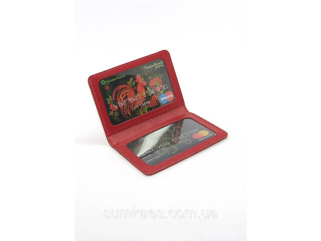 Обложка для документов (ID паспорт) DNK mini doc R-Gerb col.H красная - Фото 3