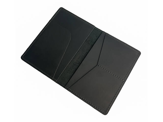 Обкладинка для паспорта із натуральної шкіри Crazy Horse odp2(8) чорна - Фото 5