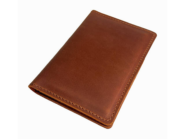 Обкладинка для паспорта із натуральної шкіри Crazy Horse odp2(6) світло-коричнева - Фото 4