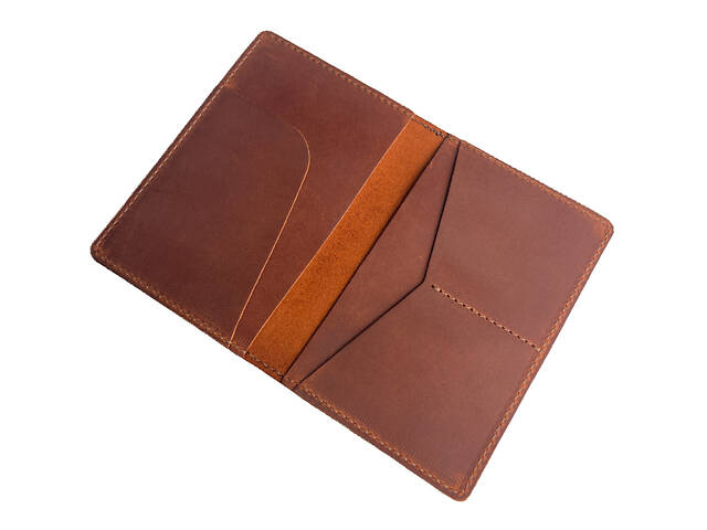 Обкладинка для паспорта із натуральної шкіри Crazy Horse odp2(6) світло-коричнева - Фото 5