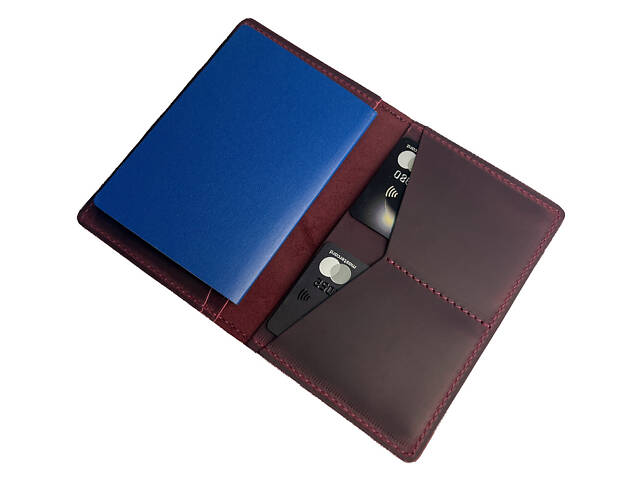 Обкладинка для паспорта із натуральної шкіри Crazy Horse odp2(6) марсалова - Фото 1