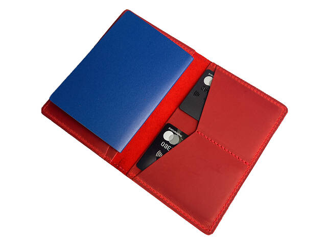 Обкладинка для паспорта із натуральної шкіри Crazy Horse odp2(6) червона - Фото 1