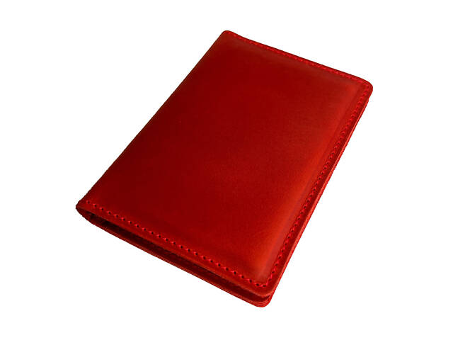 Обкладинка для паспорта із натуральної шкіри Crazy Horse odp2(6) червона - Фото 4