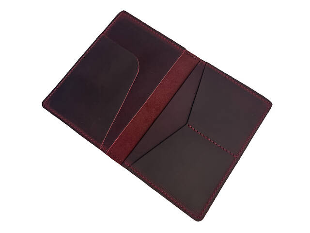 Обкладинка для паспорта із натуральної шкіри Crazy Horse odp2(6) марсалова - Фото 5