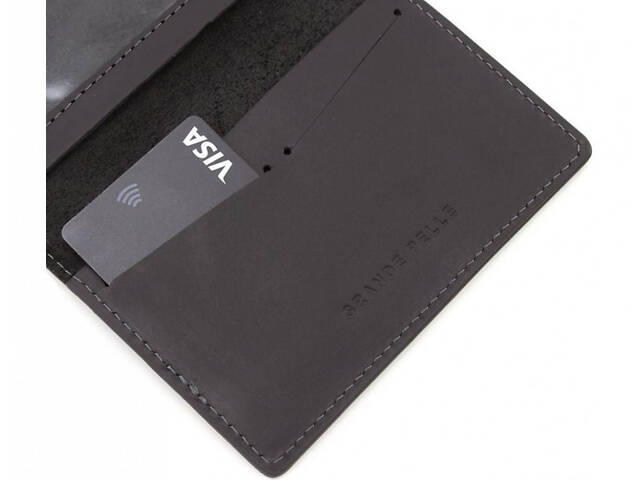 Обкладинка для військового квитка Кордон шкіра Grande Pelle 257110UA Чорний - Фото 4