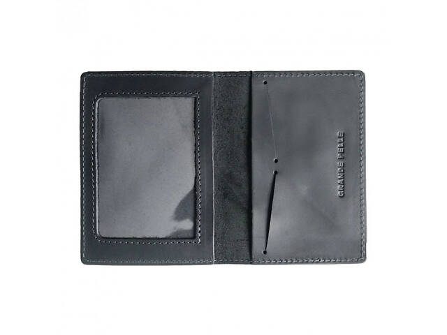 Обкладинка для військового квитка Кордон шкіра Grande Pelle 257110UA Чорний - Фото 5