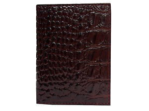 Обложка на ID паспорт кожаная бордовая KARYA 096-016