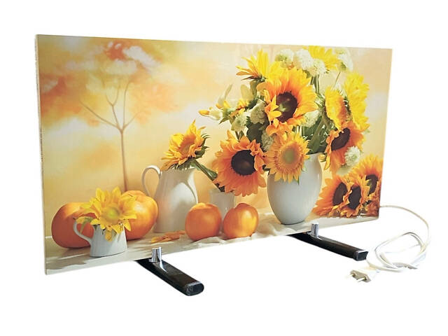 Обогреватель керамический инфракрасный ЭИК-3060 320 W напольный электрообогреватель подсолнухи - Фото 3