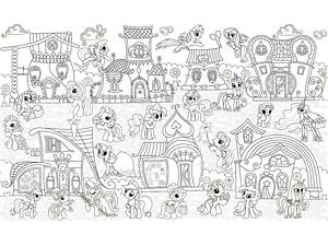 Шпалери-розмальовки Будиночки поні 60*100 C-100010