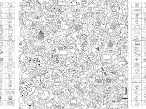 Обои-раскраски Игра Найди меня с наклейками 60*120 см C-120003