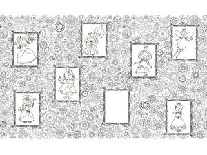 Шпалери-розмальовки Принцеси в рамочках 60*100 C-100023