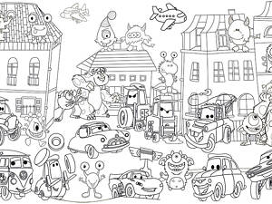 Шпалери-розмальовки Тачки з диваками 60*100 C-100032