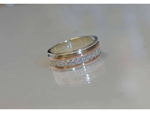 Обручне кільце зі срібла із золотом 19' - Фото 3