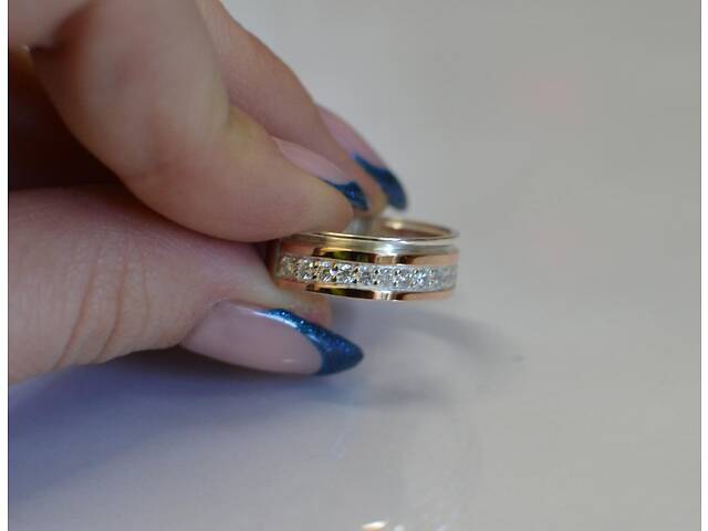 Обручне кільце зі срібла із золотом 19' - Фото 6