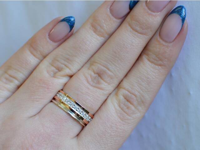 Обручне кільце зі срібла із золотом 19' - Фото 9