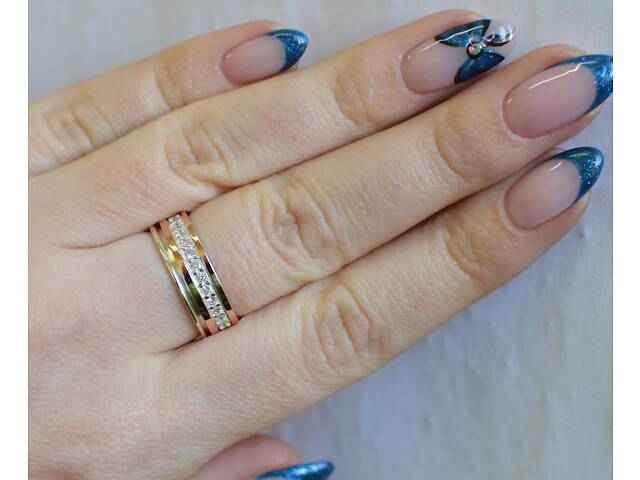 Обручне кільце зі срібла із золотом 19' - Фото 10