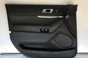 Обшивка дверей (карточка) перед лівий Ford Explorer 16-19 рест, шкіра чорн, police, подряпини FB5Z-7823
