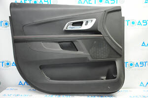 Обшивка двери карточка передняя левая Chevrolet Equinox 10-11 черн с черн вставкой кожа, подлокотник кожа, красная строч