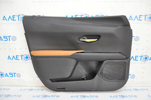 Обшивка дверей картка передня ліва Lexus UX200 UX250h 19- чорний, шкіра світло-коричнева, подряпини