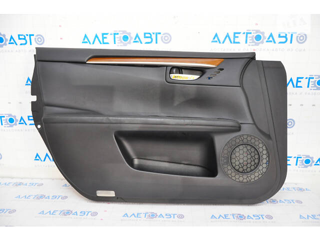 Обшивка двери карточка передняя левая Lexus ES300h ES350 13-18 черн с черн вставкой кожа, подлокотник кожа, молдинг под
