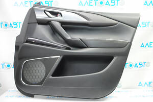 Обшивка двери карточка передняя правая Mazda CX-9 16- черн с черн вставкой кожа, подлокотник кожа, верх вставка корич ко