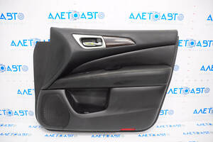 Обшивка двери карточка передняя правая Nissan Pathfinder 13-20 черн кожа