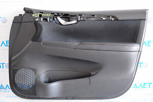 Обшивка двери картка передняя правая Nissan Sentra 13-19 черн кожа, без вставки