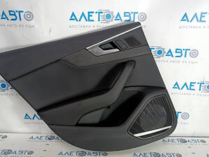 Обшивка двери карточка задняя левая Audi A5 F5 17-19 5D кожа черн, вставка под черное дерево, Bang and Olufsen, тычки