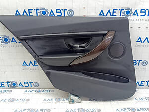 Обшивка двери карточка задняя левая BMW 3 F30 12-18 черная, царапины, тычки