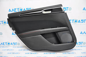 Обшивка двери карточка задняя левая Ford Fusion mk5 13-16 кожа черн с красной строчкой